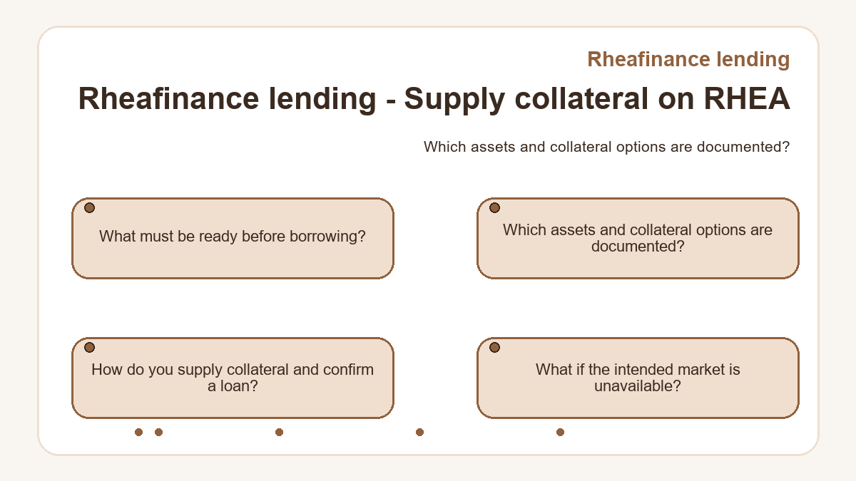 Rheafinance lending - Supply collateral on RHEA